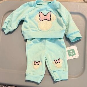 Disney Mint Green Baby Set with Pink Accents